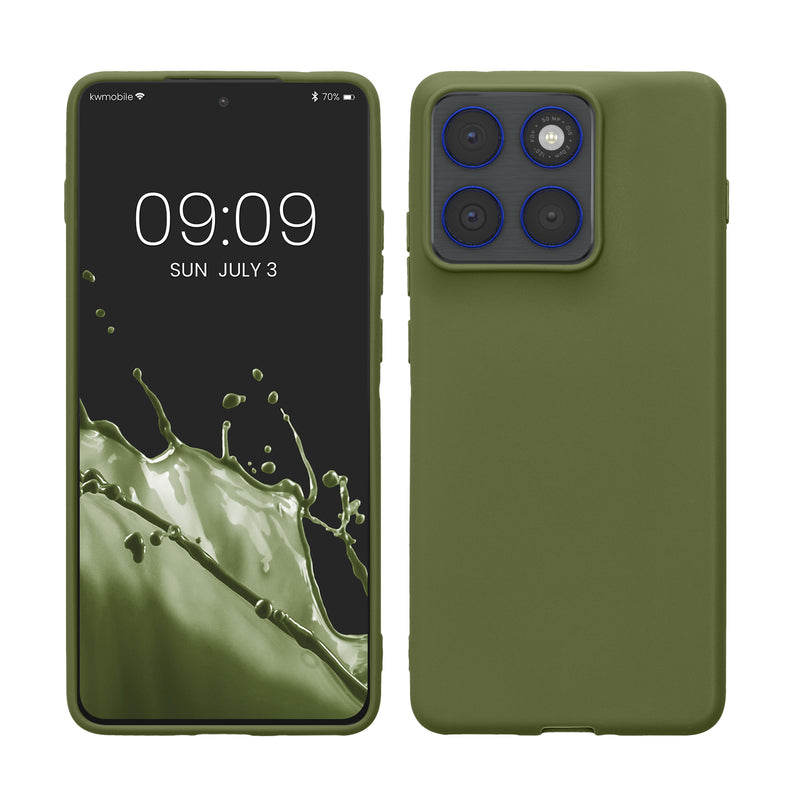 kwmobile Handyhülle für Motorola Edge 70 Hülle - TPU Case - Kabelloses Laden - Schutzhülle Cover in Grasgrün Grasgrün  