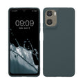 kwmobile Handyhülle für Motorola Moto G06 Hülle - TPU Case - Kabelloses Laden - Schutzhülle Cover in Dunkler Schiefer Dunkler Schiefer  