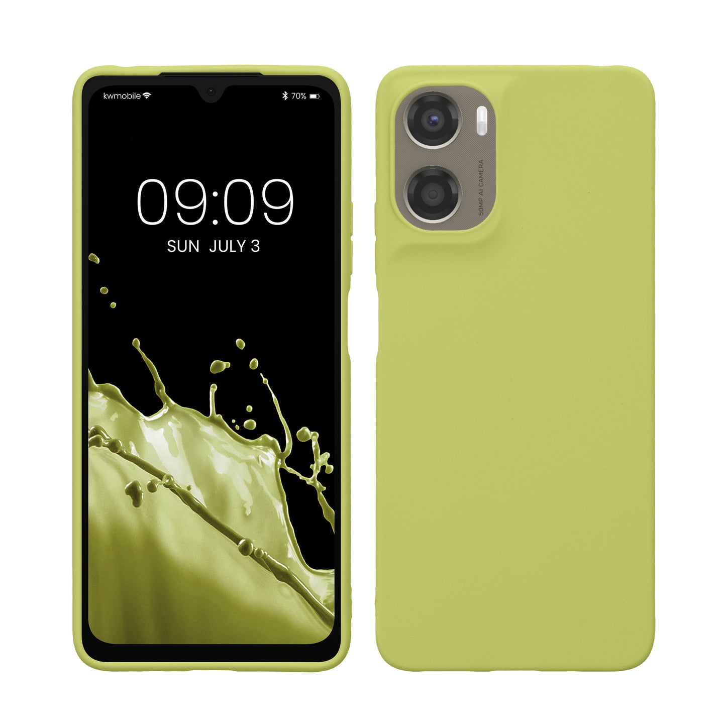 kwmobile Handyhülle für Motorola Moto G06 Hülle - TPU Case - Kabelloses Laden - Schutzhülle Cover in Matcha Grün Matcha Grün  