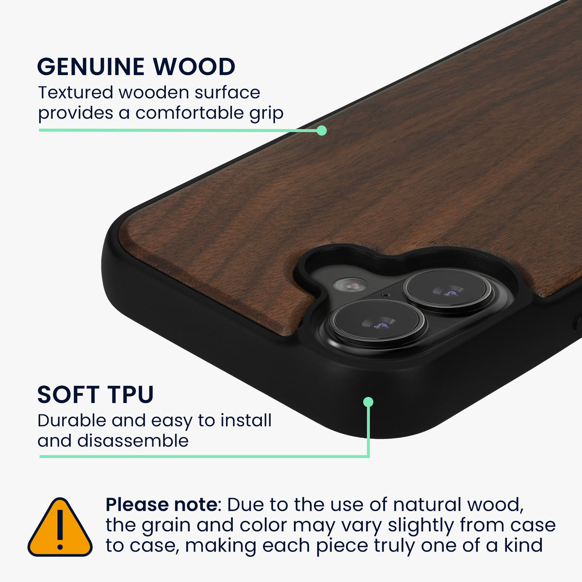 iPhone 17 Holz Handyhülle mit MagSafe Dunkelbraun KWM0000234U001C
