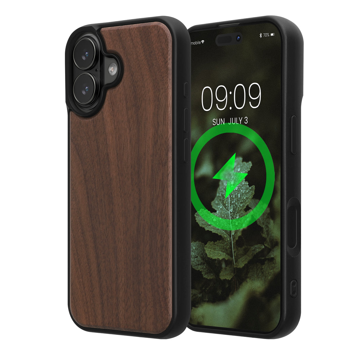 iPhone 17 Holz Handyhülle mit MagSafe Dunkelbraun