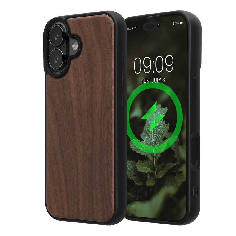 iPhone 17 Holz Handyhülle mit MagSafe Dunkelbraun