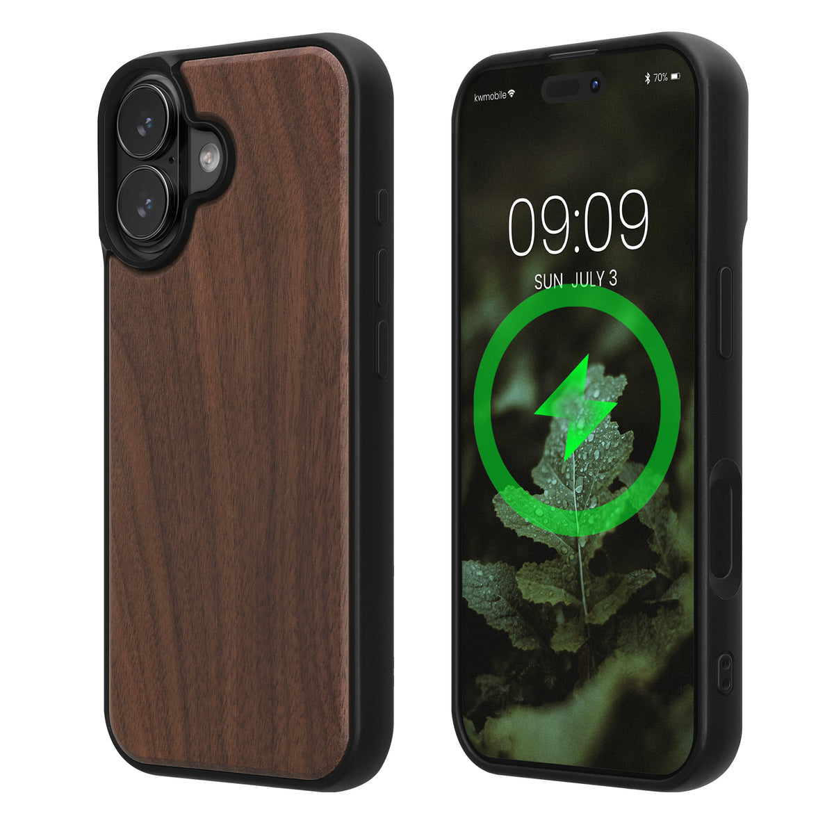 iPhone 17 Holz Handyhülle mit MagSafe Dunkelbraun KWM0000234U001C