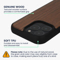 iPhone 16 Pro Holz Handyhülle mit MagSafe Dunkelbraun KWM0000234Y001C