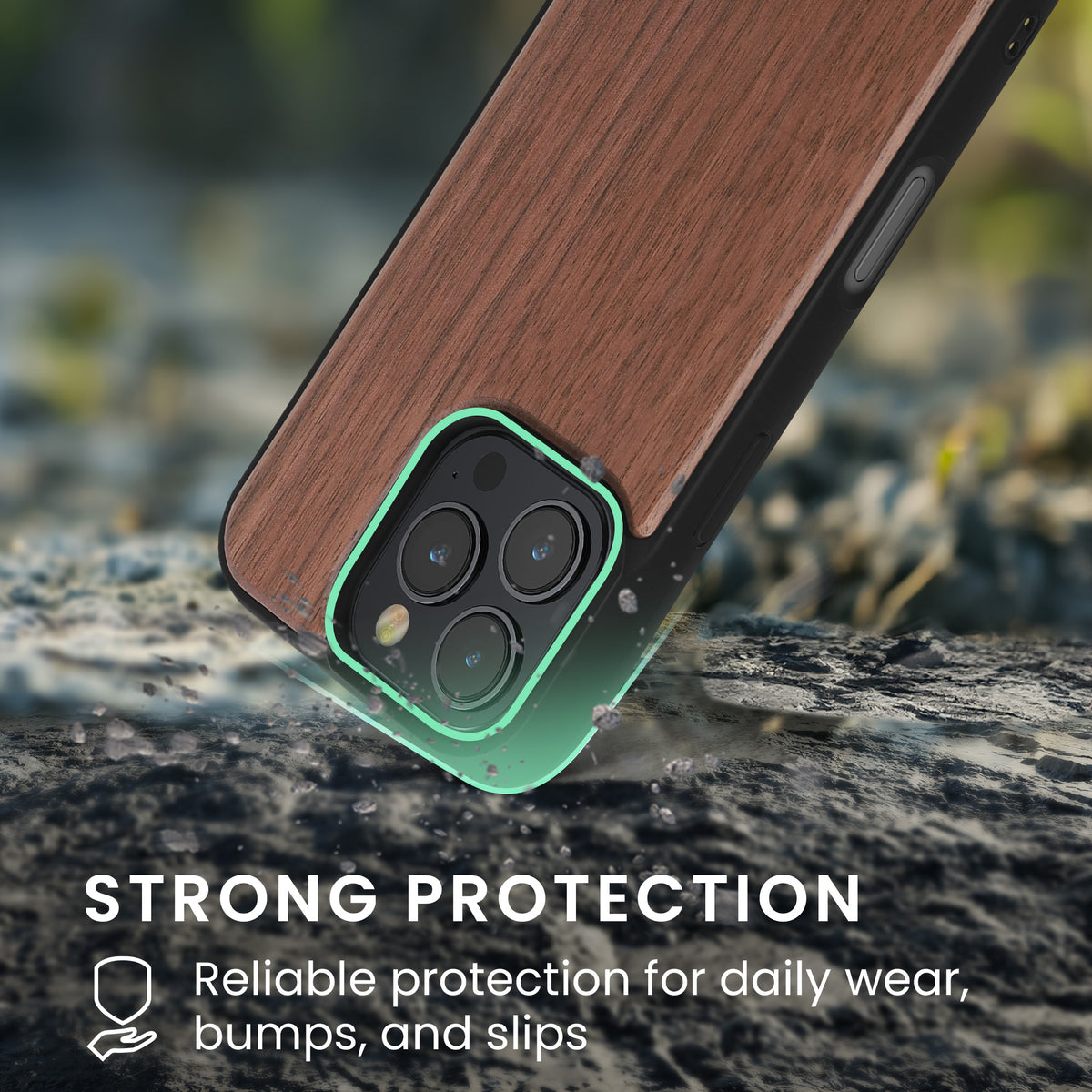 iPhone 16 Pro Holz Handyhülle mit MagSafe Dunkelbraun KWM0000234Y001C