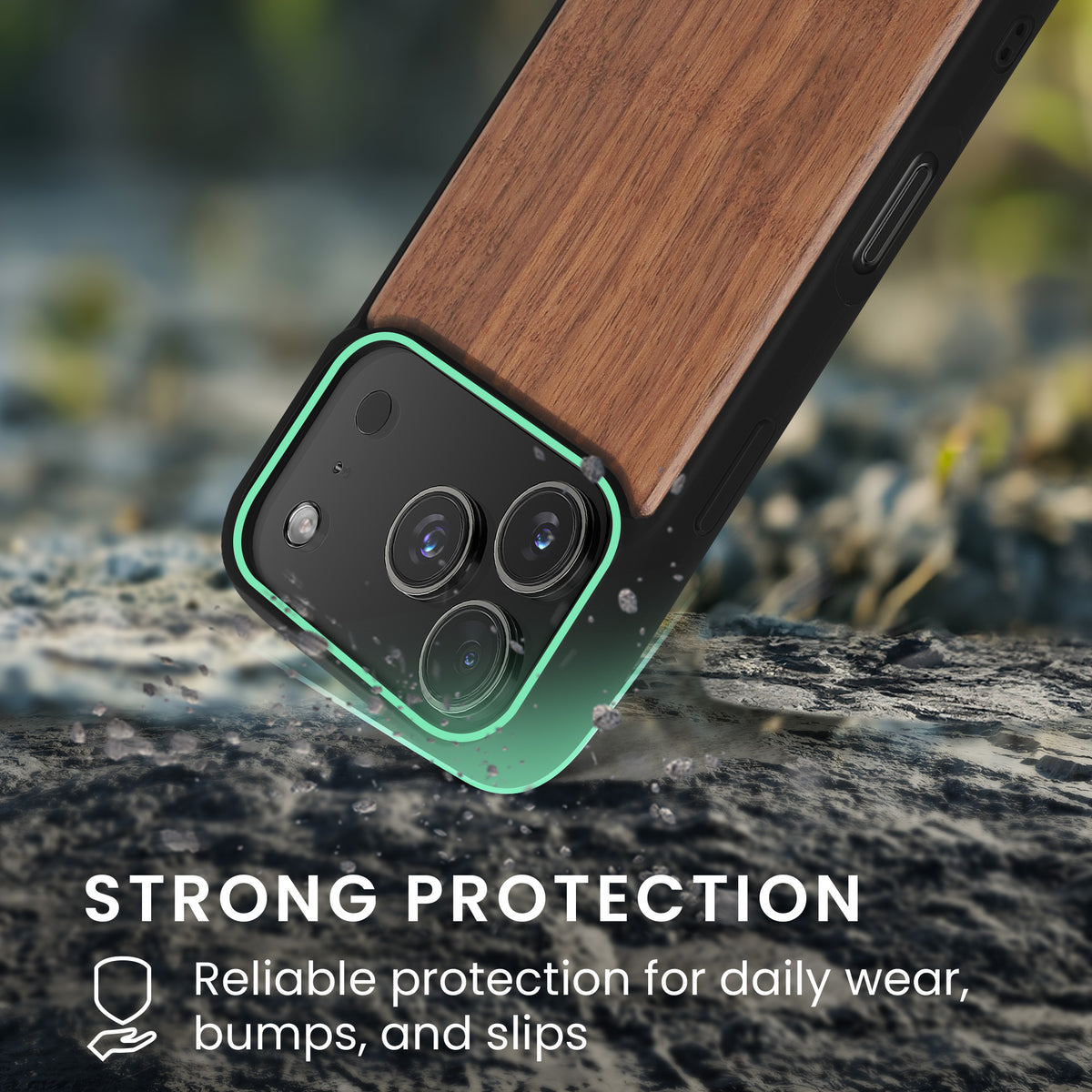 iPhone 18 Pro / iPhone 17 Pro Holz Handyhülle mit MagSafe Dunkelbraun KWM0000234Z001C