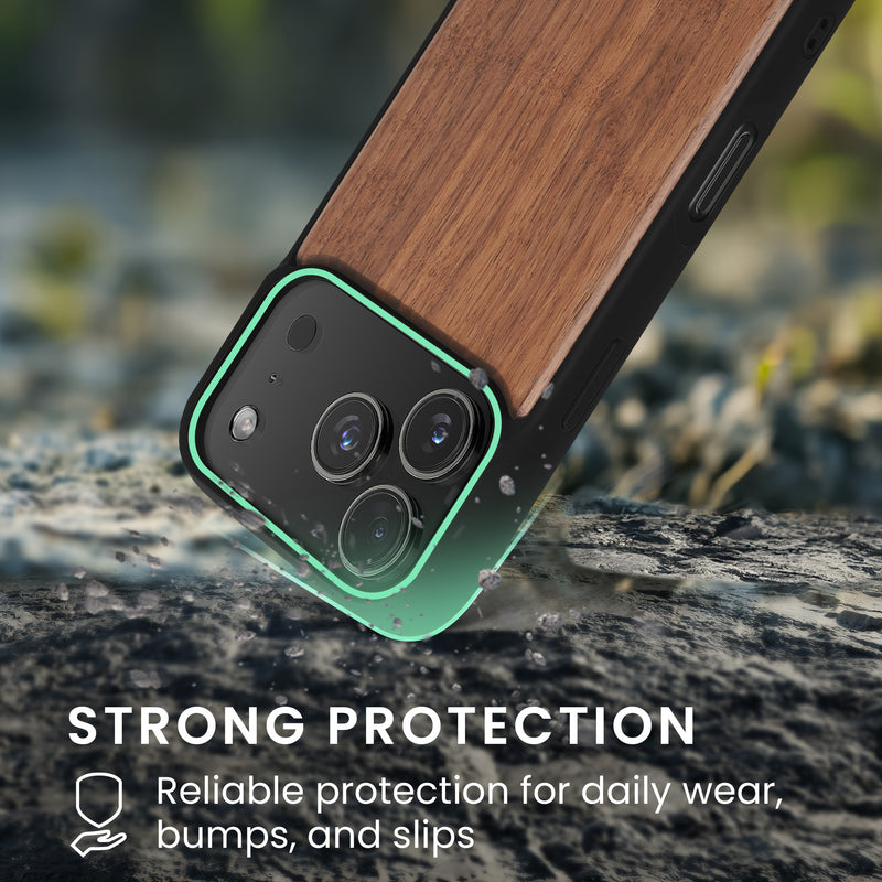 iPhone 18 Pro / iPhone 17 Pro Holz Handyhülle mit MagSafe Dunkelbraun KWM0000234Z001C