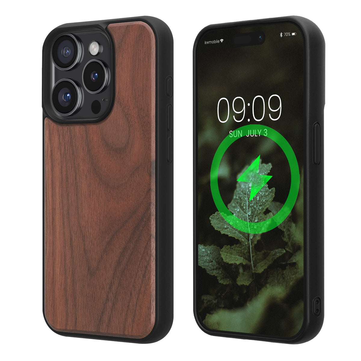 iPhone 15 Pro Holz Handyhülle mit MagSafe Dunkelbraun KWM0000235A001C