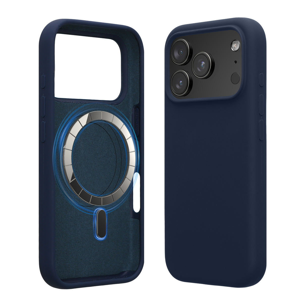 iPhone 18 Pro / iPhone 17 Pro Silikon Handyhülle mit MagSafe Marineblau