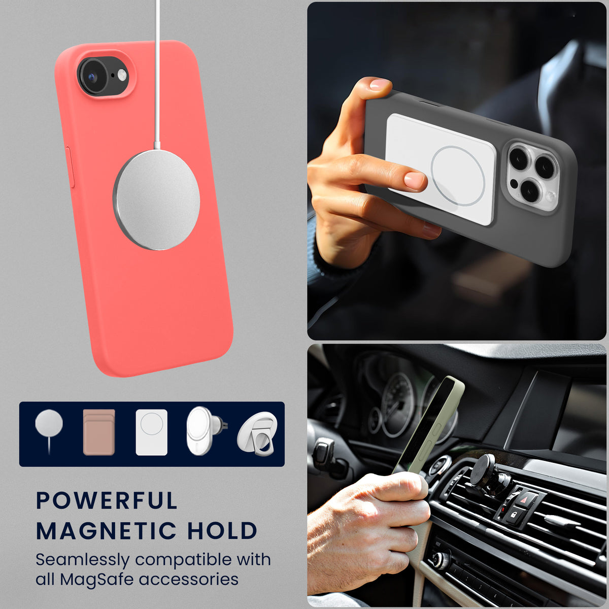 iPhone 17e / iPhone 16e Silikon Handyhülle mit MagSafe KWM0000235T005C