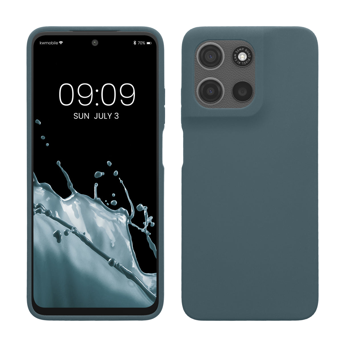 Motorola Moto G15 / G15 Power / G17 / G17 Power Silikon Handyhülle Dunkler Schiefer