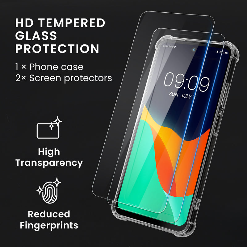 Motorola Moto G67 / G77 / G87 Silikon Handyhülle + 2x Schutzglas KWM0000236A001C