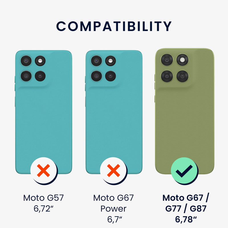 Motorola Moto G67 / G77 / G87 Silikon Handyhülle + 2x Schutzglas KWM0000236A001C