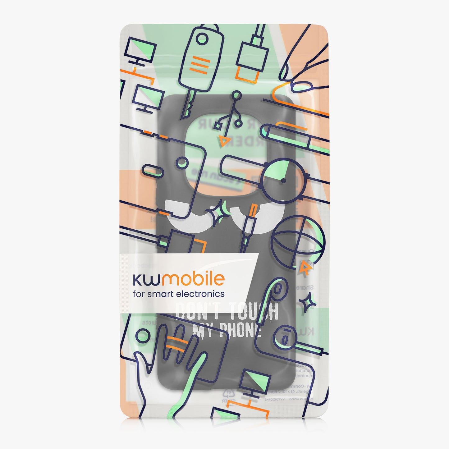 kwmobile Hülle kompatibel mit Xiaomi Redmi Note 15 4G / 5G / Poco M8 5G - Handyhülle Silikon Case - Don't touch my Phone Weiß Schwarz Weiß  [dsg01]