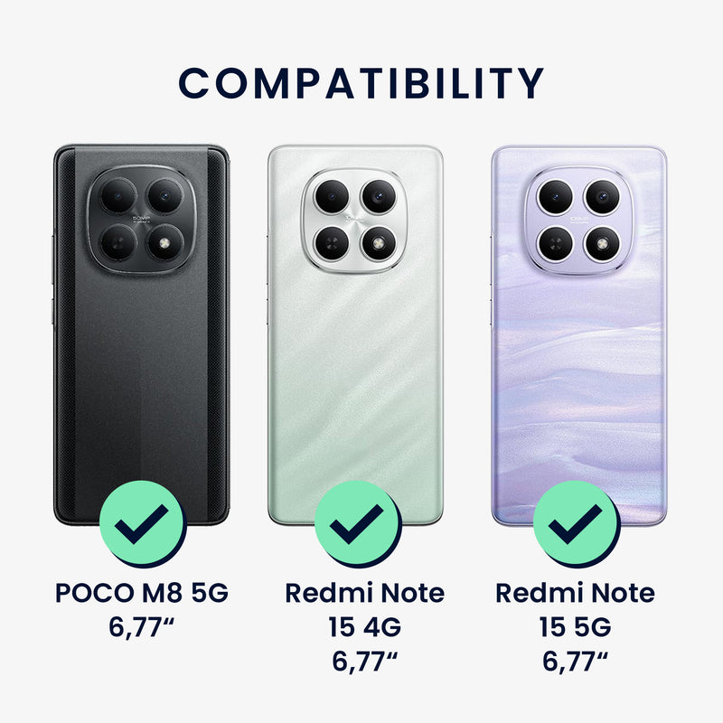 kwmobile Hülle kompatibel mit Xiaomi Redmi Note 15 4G / 5G / Poco M8 5G - Handyhülle Silikon Case - Don't touch my Phone Weiß Schwarz Weiß  [dsg01]