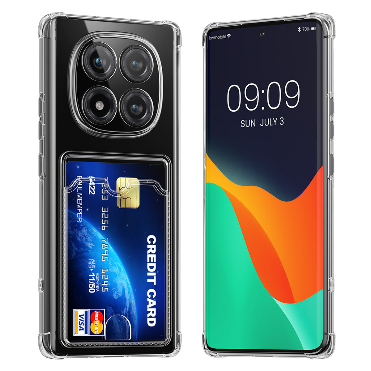 kwmobile Hülle mit Kartenfach Xiaomi Redmi Note 15 - Transparent