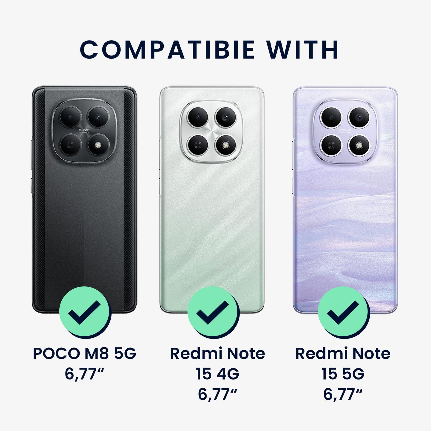 kwmobile Hülle mit Kartenfach Xiaomi Redmi Note 15 - Transparent