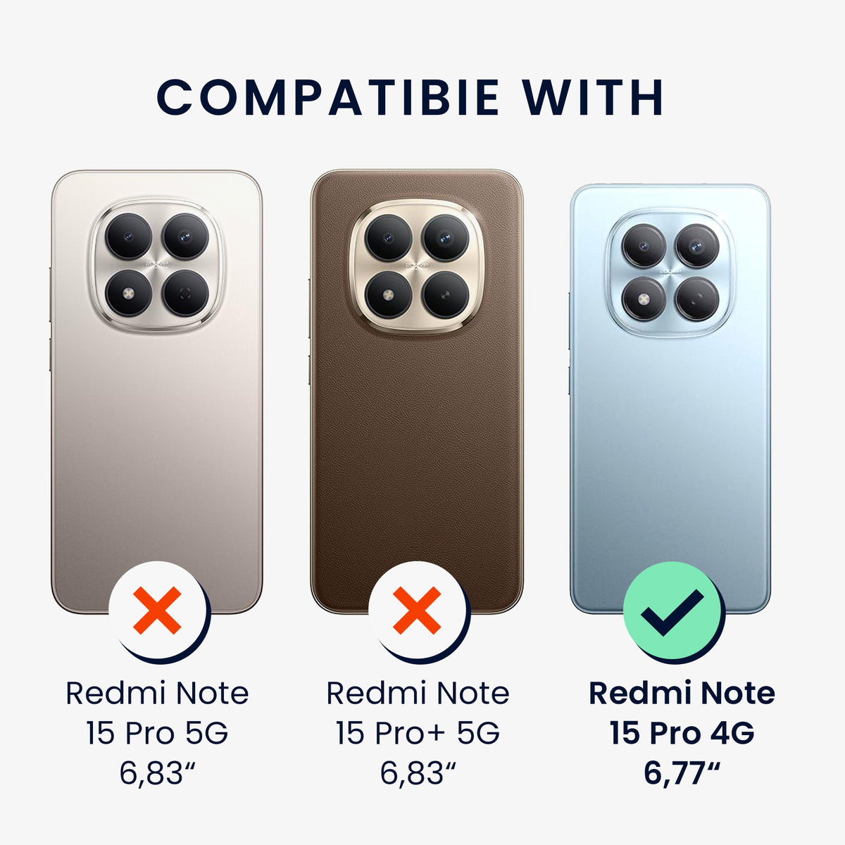 kwmobile Hülle mit Kartenfach Xiaomi Redmi Note 15 Pro 4G - Transparent