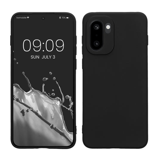 kwmobile Hülle für OnePlus 15R TPU Case - Handyhülle unterstützt kabelloses Laden, flexible Schutzhülle, gummiertes Cover in Schwarz matt Schwarz matt