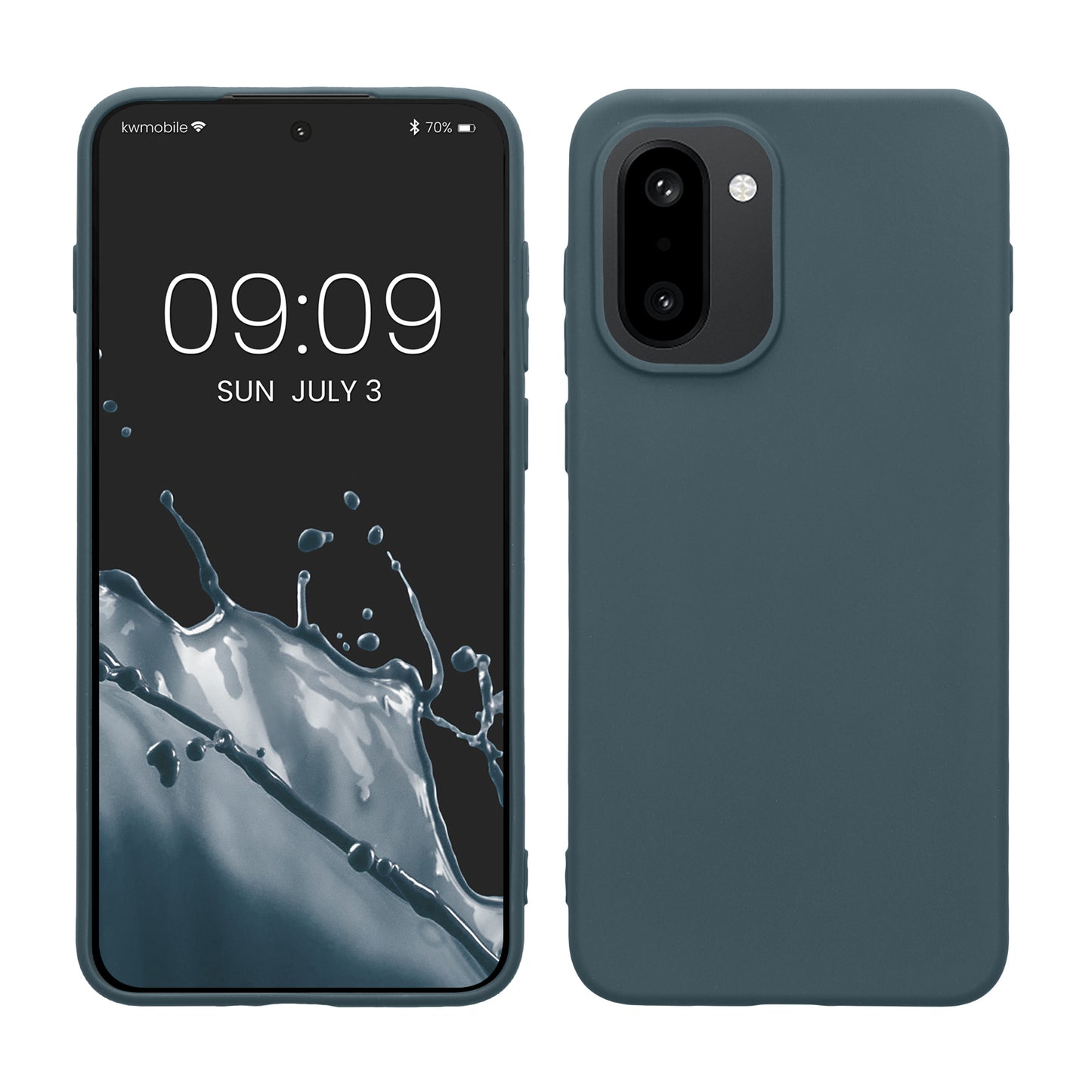 kwmobile Hülle für OnePlus 15R TPU Case - Handyhülle unterstützt kabelloses Laden, flexible Schutzhülle, gummiertes Cover in Dunkler Schiefer Dunkler Schiefer