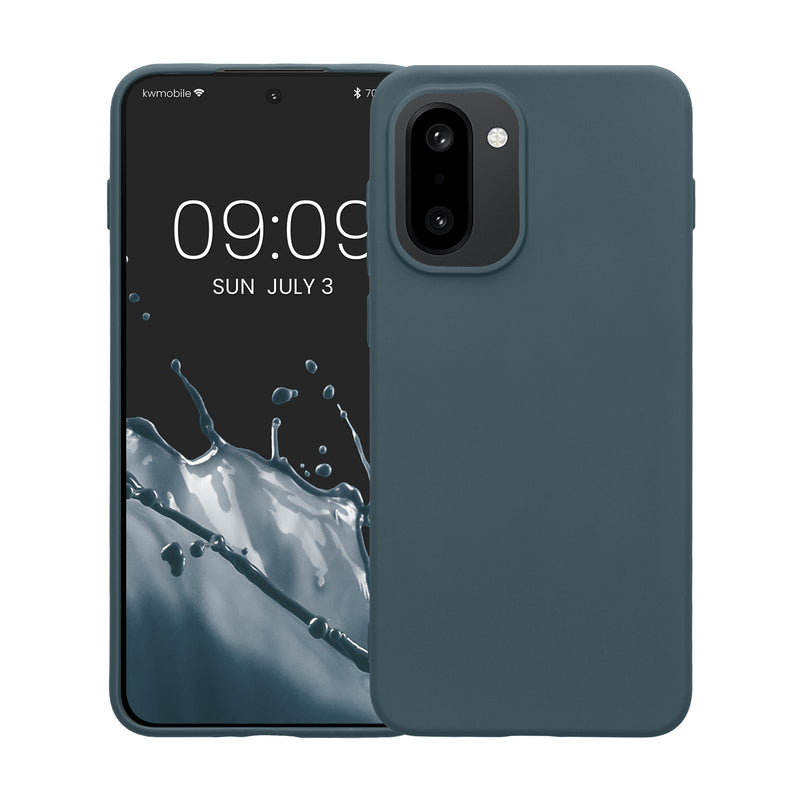 kwmobile Hülle für OnePlus 15R TPU Case - Handyhülle unterstützt kabelloses Laden, flexible Schutzhülle, gummiertes Cover in Dunkler Schiefer Dunkler Schiefer
