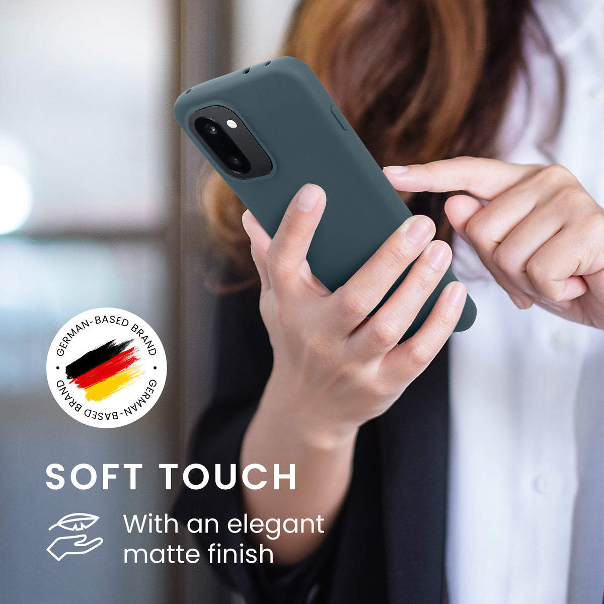 kwmobile Hülle für OnePlus 15R TPU Case - Handyhülle unterstützt kabelloses Laden, flexible Schutzhülle, gummiertes Cover in Dunkler Schiefer Dunkler Schiefer
