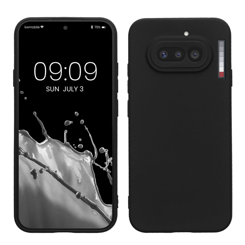 kwmobile Handyhülle für Nothing Phone (4a) Hülle - weiches Handy Silikon Case - Schutzhülle Cover - Schwarz matt Schwarz matt