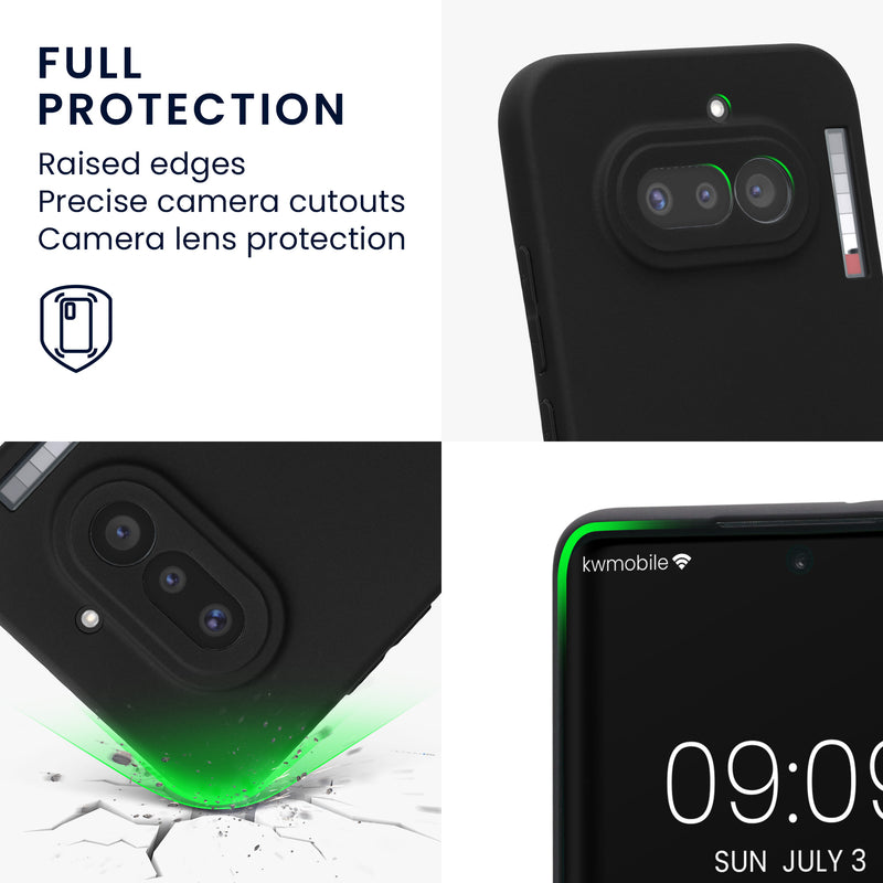 kwmobile Handyhülle für Nothing Phone (4a) Hülle - weiches Handy Silikon Case - Schutzhülle Cover - Schwarz matt Schwarz matt