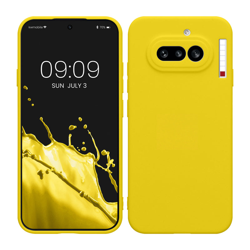 kwmobile Handyhülle für Nothing Phone (4a) Hülle - weiches Handy Silikon Case - Schutzhülle Cover - Strahlend Gelb Strahlend Gelb