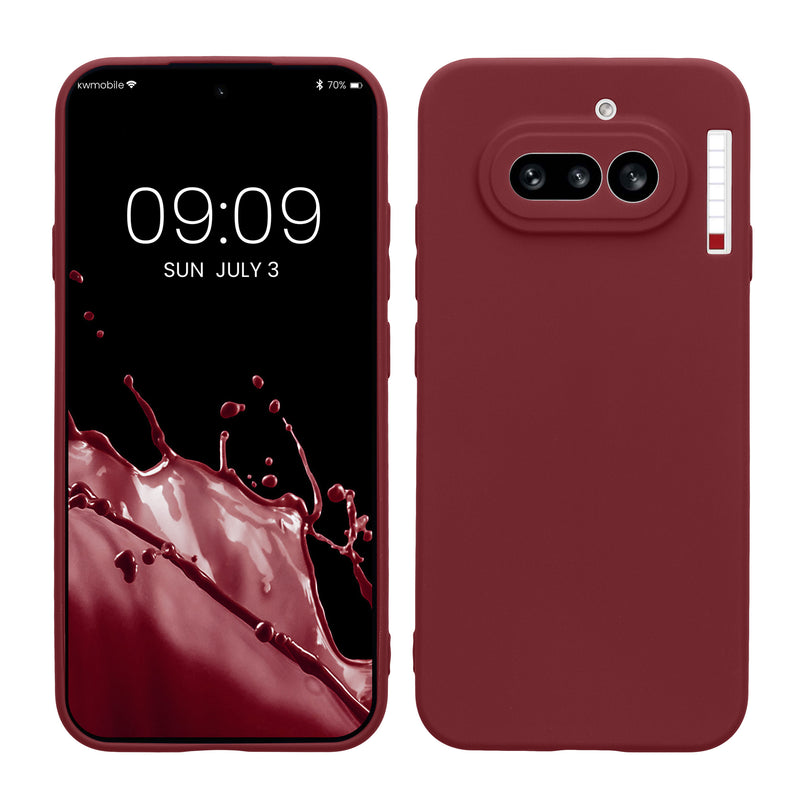 kwmobile Handyhülle für Nothing Phone (4a) Hülle - weiches Handy Silikon Case - Schutzhülle Cover - Bordeaux Violett Bordeaux Violett