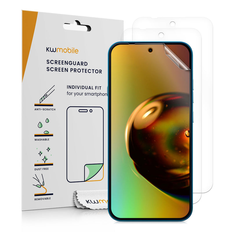 kwmobile 3x Displayschutzfolie kompatibel mit Nothing Phone (4a) Folie - klare Schutzfolien Set in transparent Transparent