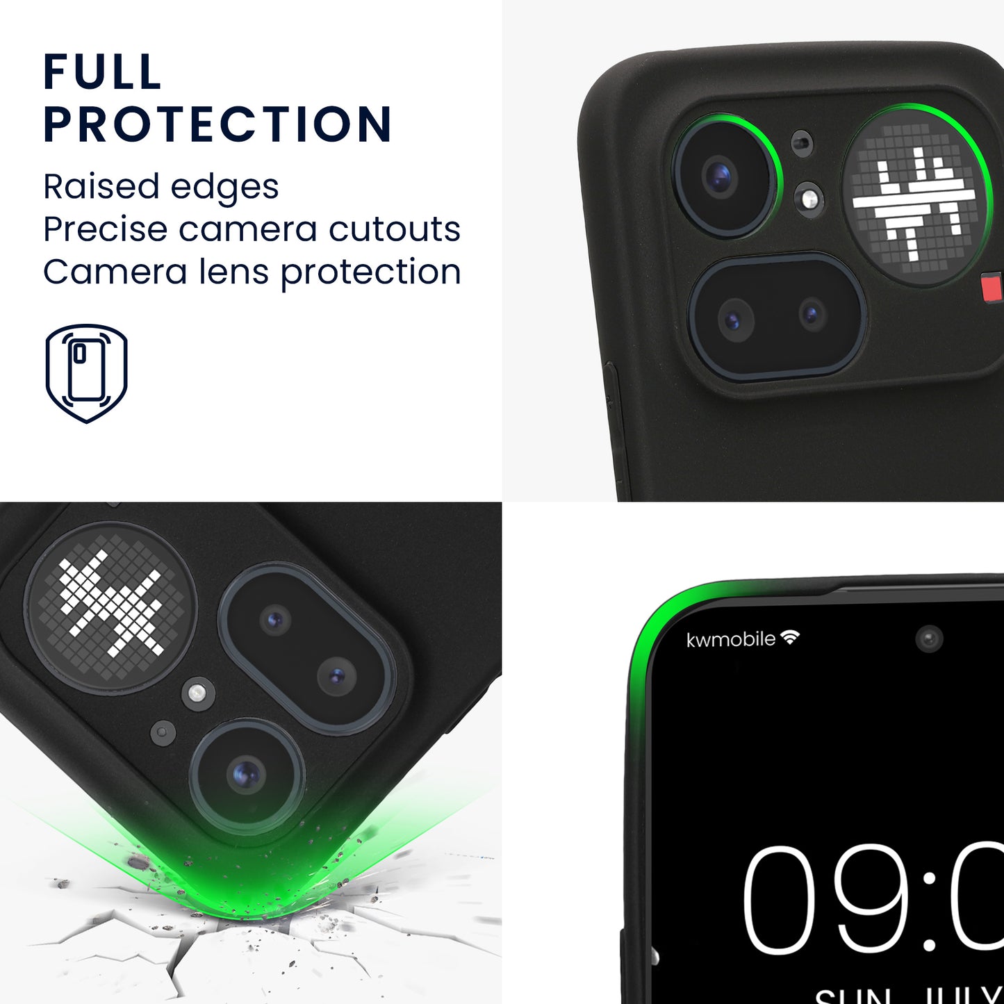 kwmobile Handyhülle für Nothing Phone (4a) Pro Hülle - weiches Handy Silikon Case - Schutzhülle Cover - Schwarz matt Schwarz matt