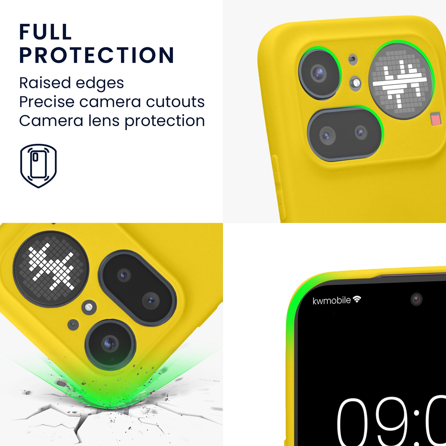 kwmobile Handyhülle für Nothing Phone (4a) Pro Hülle - weiches Handy Silikon Case - Schutzhülle Cover - Strahlend Gelb Strahlend Gelb
