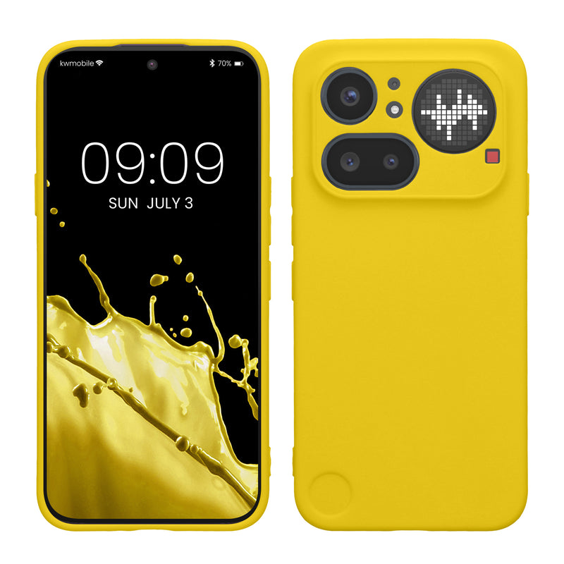 kwmobile Handyhülle für Nothing Phone (4a) Pro Hülle - weiches Handy Silikon Case - Schutzhülle Cover - Strahlend Gelb Strahlend Gelb
