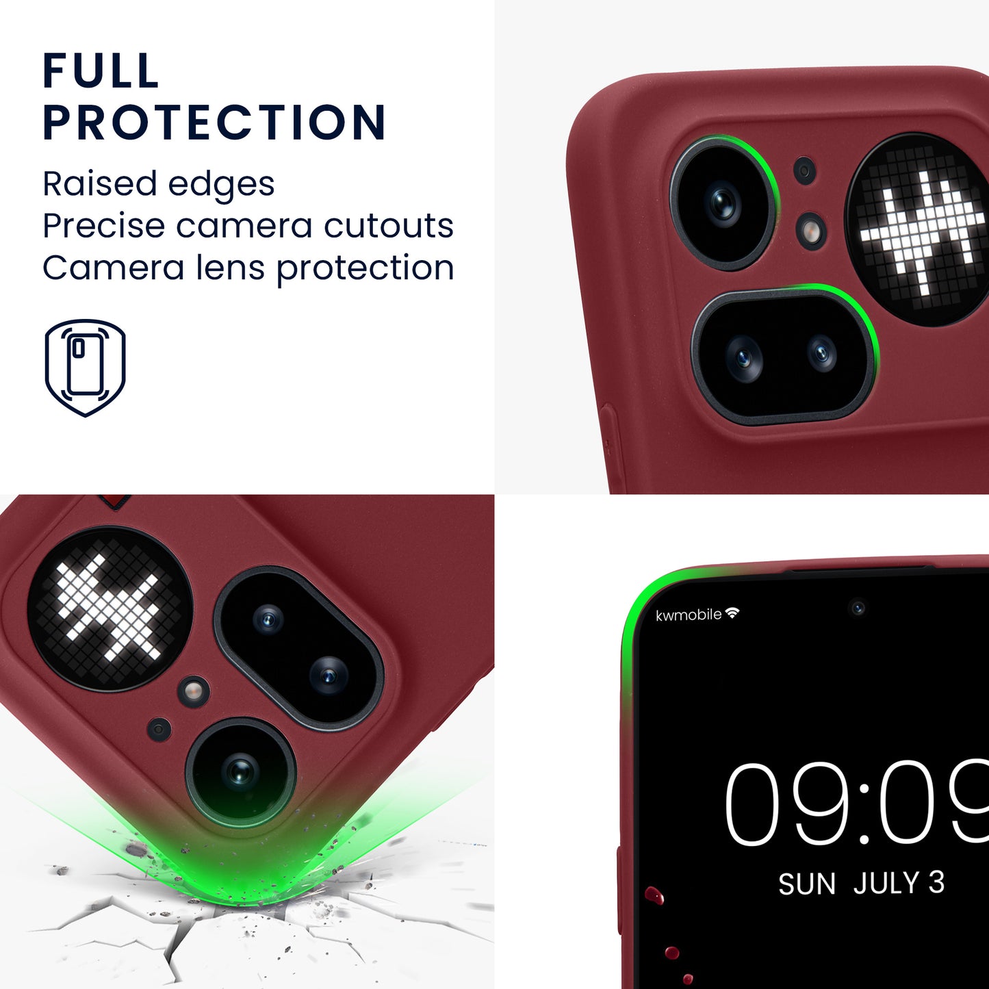 kwmobile Handyhülle für Nothing Phone (4a) Pro Hülle - weiches Handy Silikon Case - Schutzhülle Cover - Bordeaux Violett Bordeaux Violett