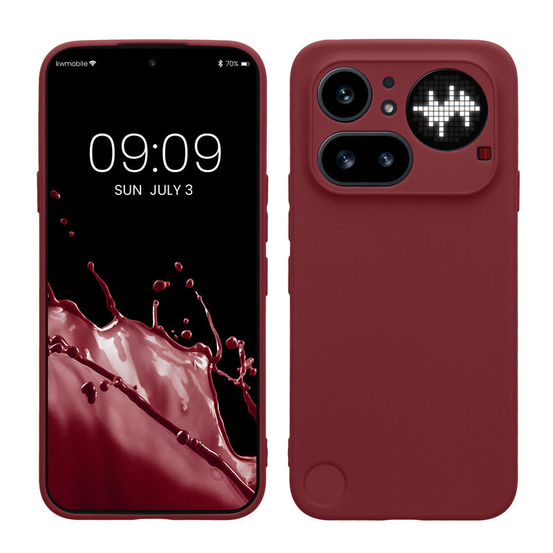 kwmobile Handyhülle für Nothing Phone (4a) Pro Hülle - weiches Handy Silikon Case - Schutzhülle Cover - Bordeaux Violett Bordeaux Violett