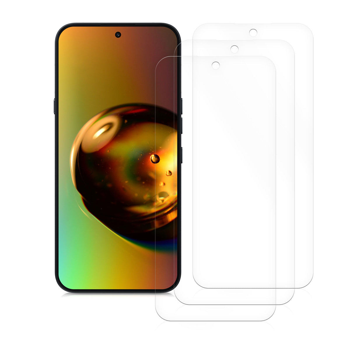 kwmobile 3x Displayschutzfolie kompatibel mit Nothing Phone (4a) Pro Folie - klare Schutzfolien Set in transparent Transparent