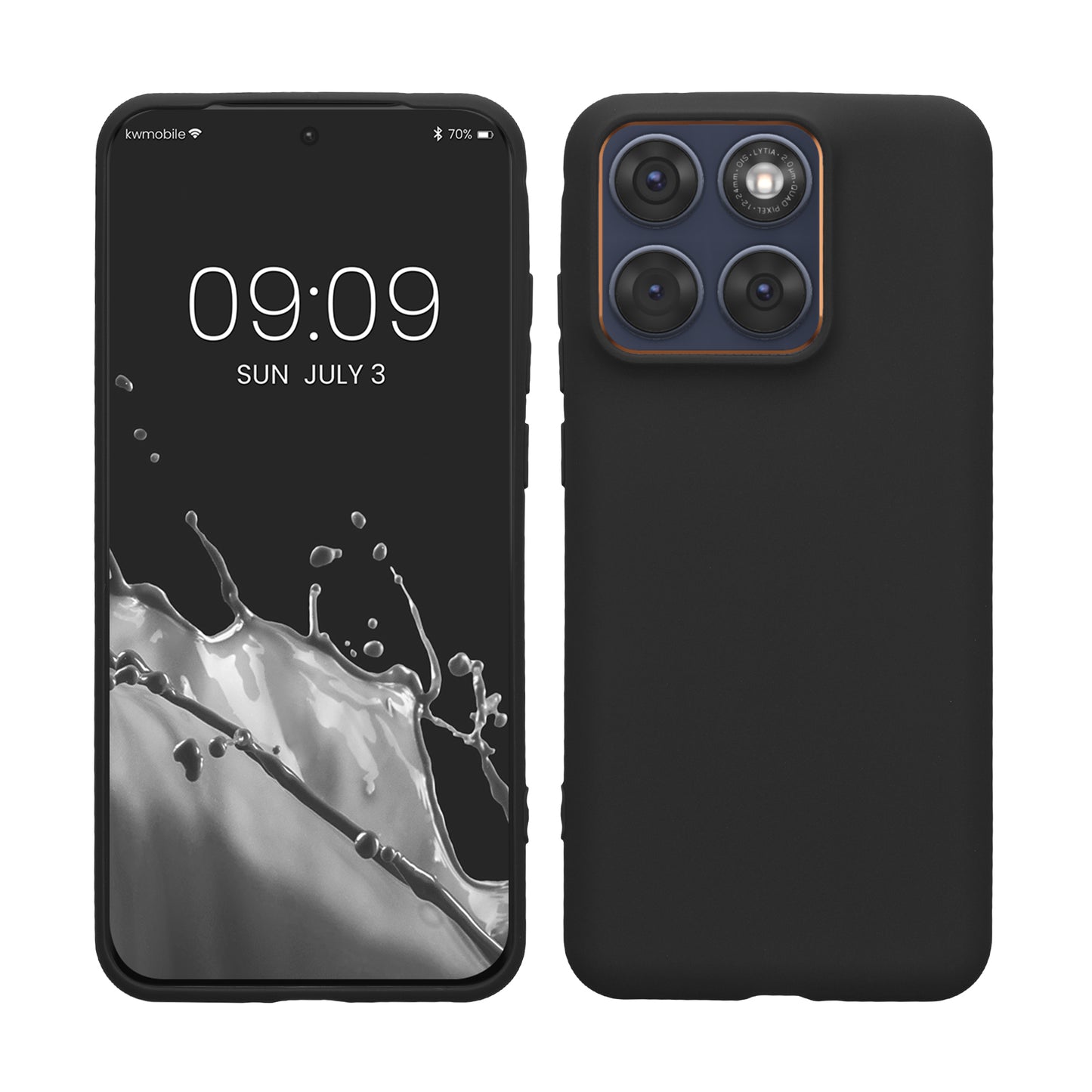 kwmobile Hülle für Motorola Edge 70 Fusion / Edge 70 Fusion+ TPU Case - Handyhülle unterstützt kabelloses Laden, flexible Schutzhülle, gummiertes Cover in Schwarz matt Schwarz matt