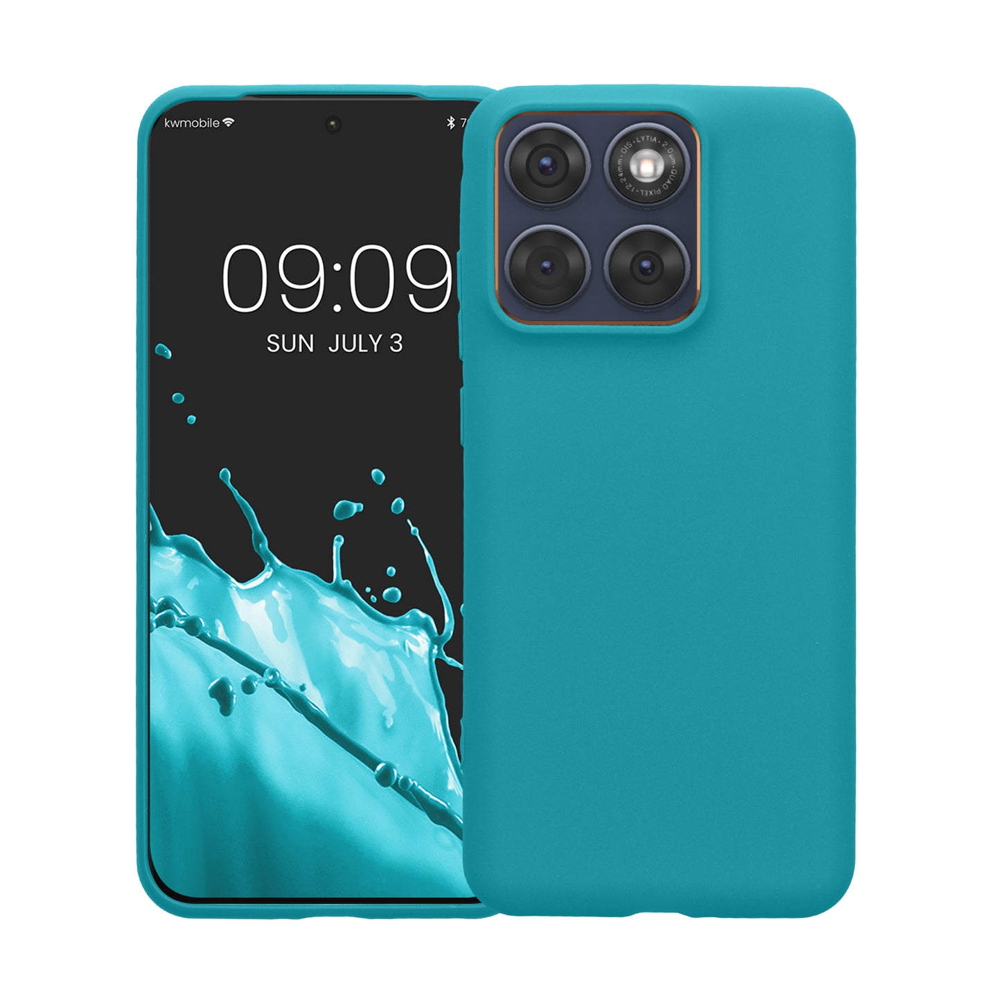 kwmobile Hülle für Motorola Edge 70 Fusion / Edge 70 Fusion+ TPU Case - Handyhülle unterstützt kabelloses Laden, flexible Schutzhülle, gummiertes Cover in Petrol matt Petrol matt