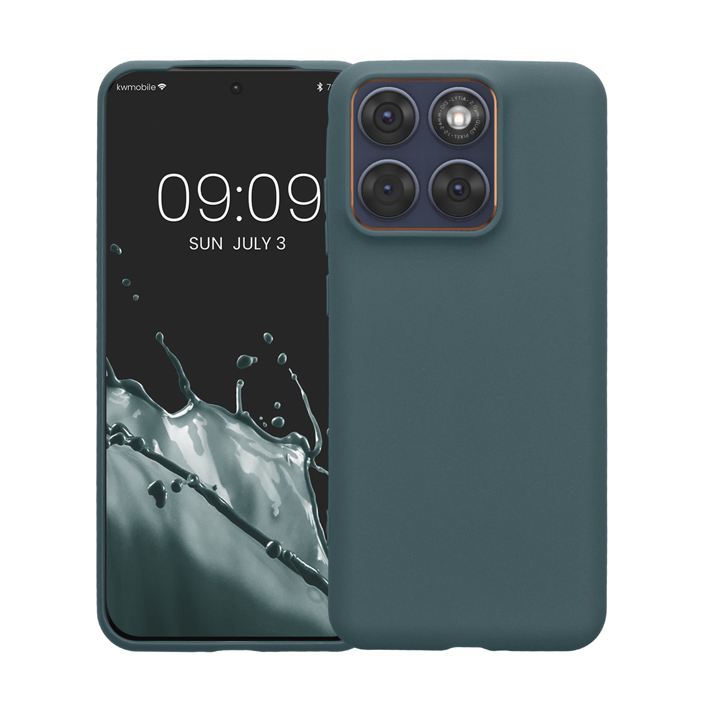 kwmobile Hülle für Motorola Edge 70 Fusion / Edge 70 Fusion+ TPU Case - Handyhülle unterstützt kabelloses Laden, flexible Schutzhülle, gummiertes Cover in Dunkler Schiefer Dunkler Schiefer