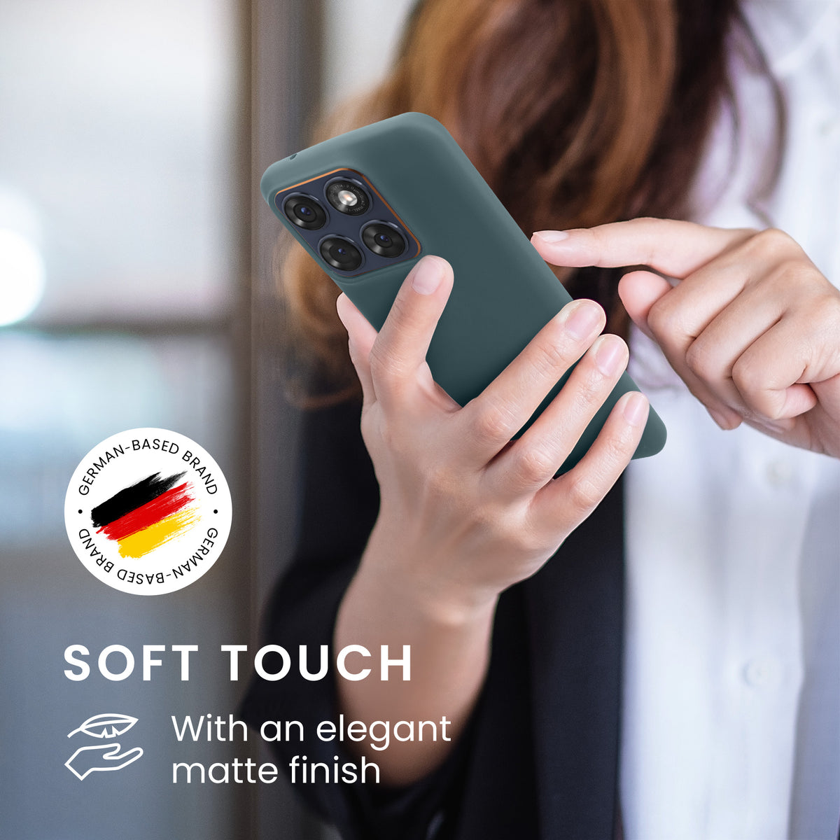 kwmobile Hülle für Motorola Edge 70 Fusion / Edge 70 Fusion+ TPU Case - Handyhülle unterstützt kabelloses Laden, flexible Schutzhülle, gummiertes Cover in Dunkler Schiefer Dunkler Schiefer