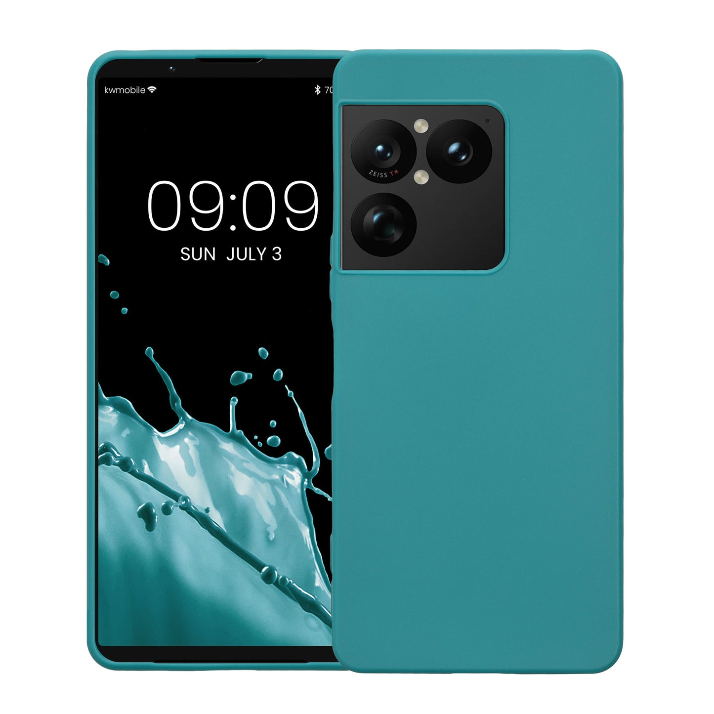 kwmobile Hülle für Sony Xperia 1 VIII TPU Case - Handyhülle unterstützt kabelloses Laden, flexible Schutzhülle, gummiertes Cover in Petrol matt Petrol matt