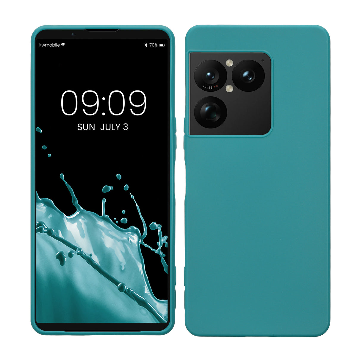 kwmobile Hülle für Sony Xperia 1 VIII TPU Case - Handyhülle unterstützt kabelloses Laden, flexible Schutzhülle, gummiertes Cover in Petrol matt Petrol matt