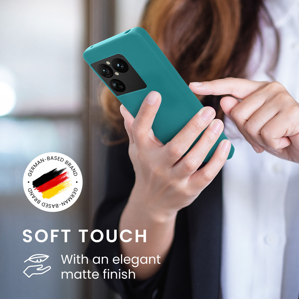 kwmobile Hülle für Sony Xperia 1 VIII TPU Case - Handyhülle unterstützt kabelloses Laden, flexible Schutzhülle, gummiertes Cover in Petrol matt Petrol matt