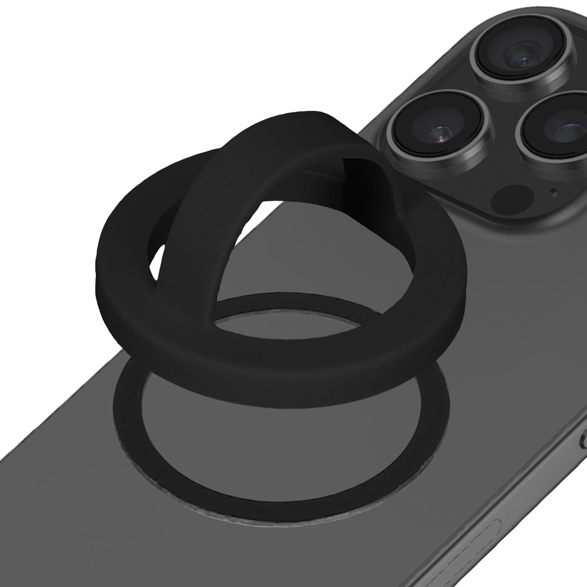 kwmobile Handy Ring Halter für Magsafe Ring Holder - Silikon Magnet Fingerhalter für Smartphone - Magnetring Handy - kompatibel mit MagSafe - Schwarz Schwarz
