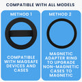 kwmobile Handy Ring Halter für Magsafe Ring Holder - Silikon Magnet Fingerhalter für Smartphone - Magnetring Handy - kompatibel mit MagSafe - Schwarz Schwarz