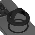 kwmobile Handy Ring Halter für Magsafe Ring Holder - Silikon Magnet Fingerhalter für Smartphone - Magnetring Handy - kompatibel mit MagSafe - Schwarz Schwarz