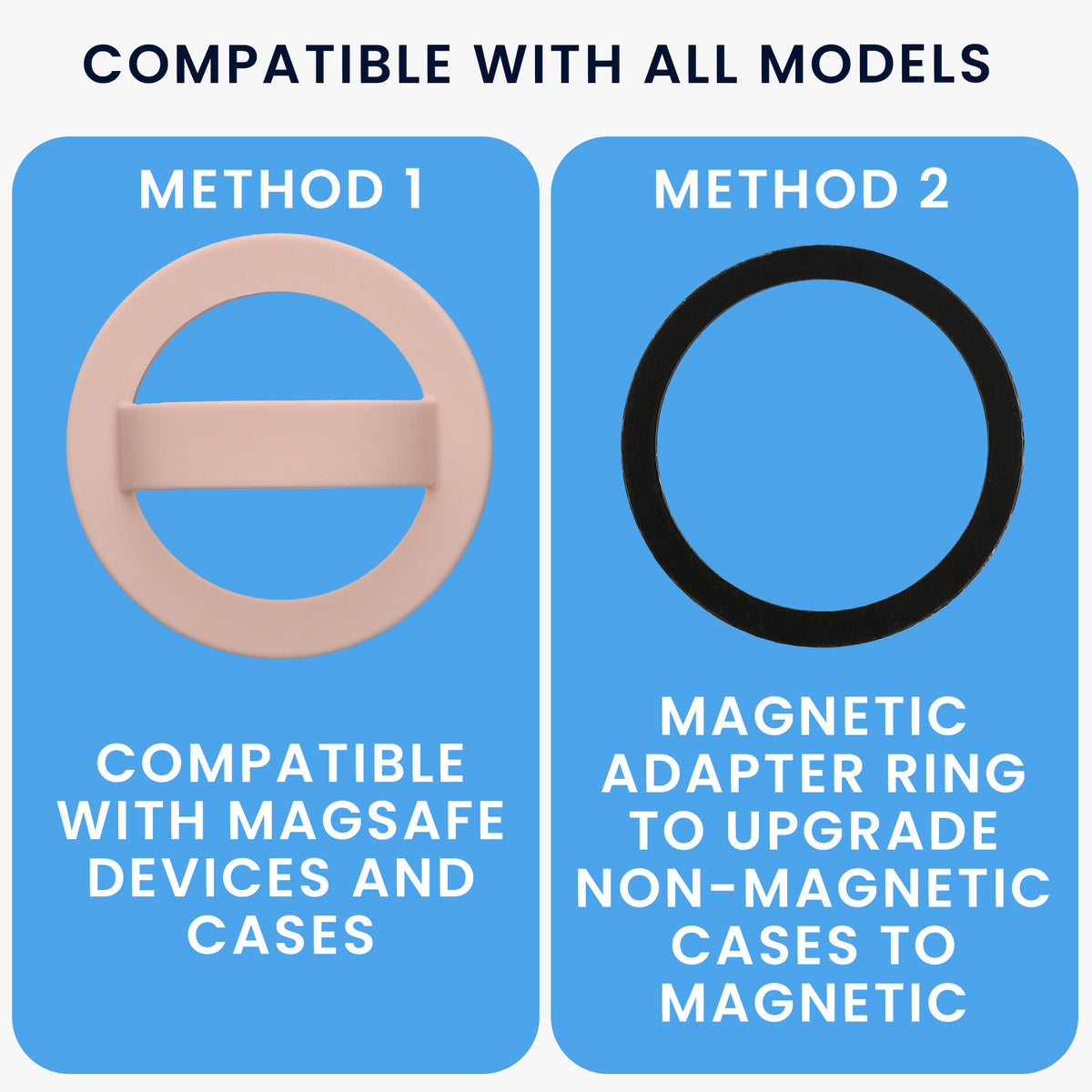 kwmobile Handy Ring Halter für Magsafe Ring Holder - Silikon Magnet Fingerhalter für Smartphone - Magnetring Handy - kompatibel mit MagSafe - Rosa Rosa