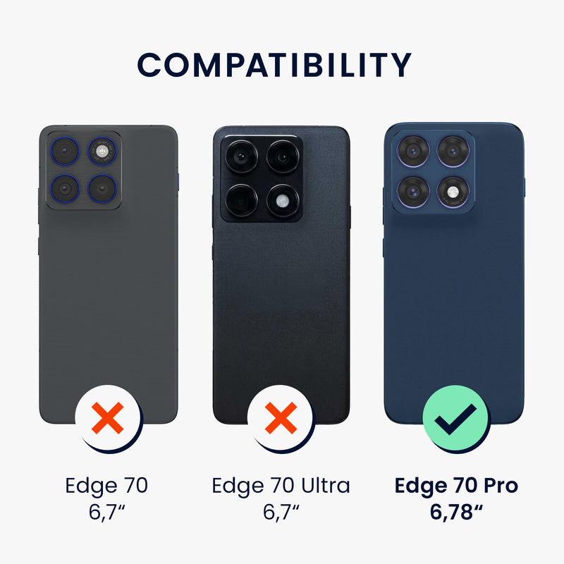 kwmobile Hülle für Motorola Edge 70 Pro TPU Case - Handyhülle unterstützt kabelloses Laden, flexible Schutzhülle, gummiertes Cover in Schwarz matt Schwarz matt