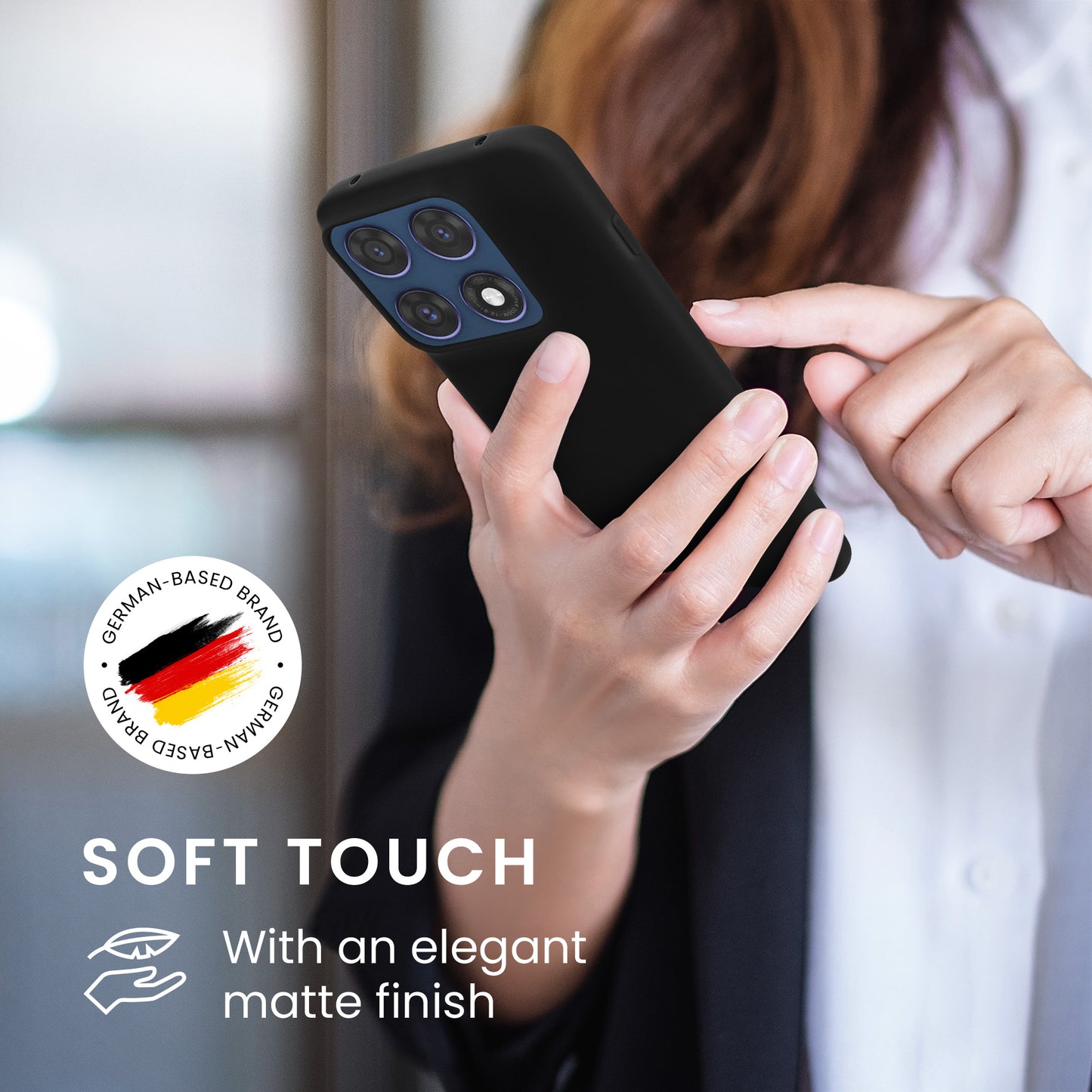 kwmobile Hülle für Motorola Edge 70 Pro TPU Case - Handyhülle unterstützt kabelloses Laden, flexible Schutzhülle, gummiertes Cover in Schwarz matt Schwarz matt